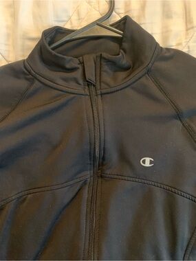 Champion Women's Black Zip-Front Athletic Bomber Jacket